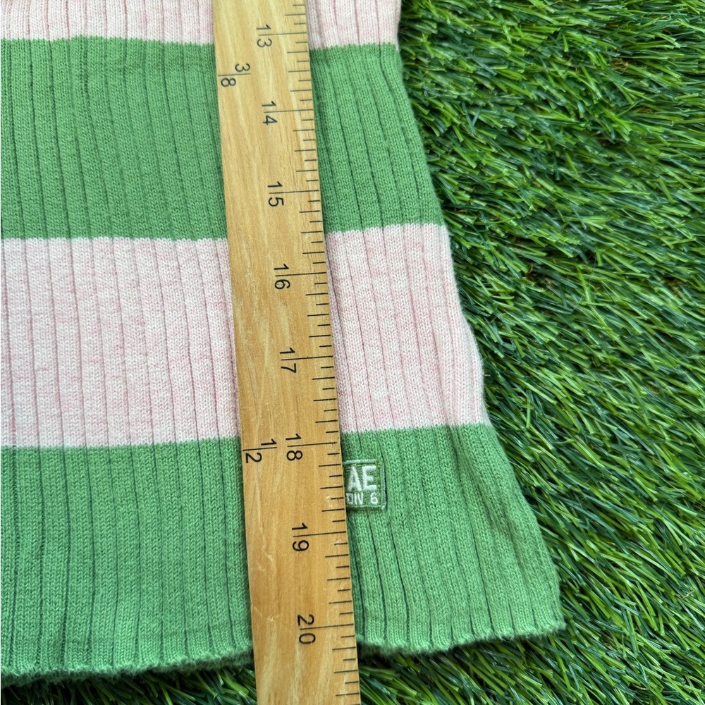 Y2K American Eagle Outfitters Ribbed Striped Sweater-Green & Pink Womens M - Picture 5 of 7